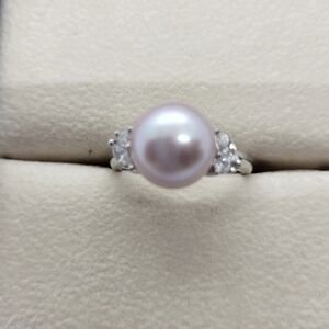 Pink Pearl And Sterling Silver Ring